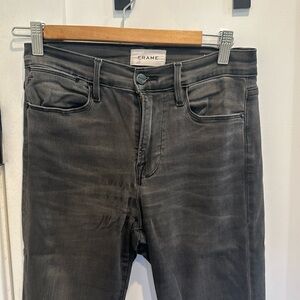Frame skinny high rise grey jeans size 27 butter soft, lightly worn.
